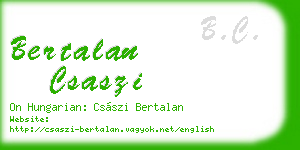 bertalan csaszi business card